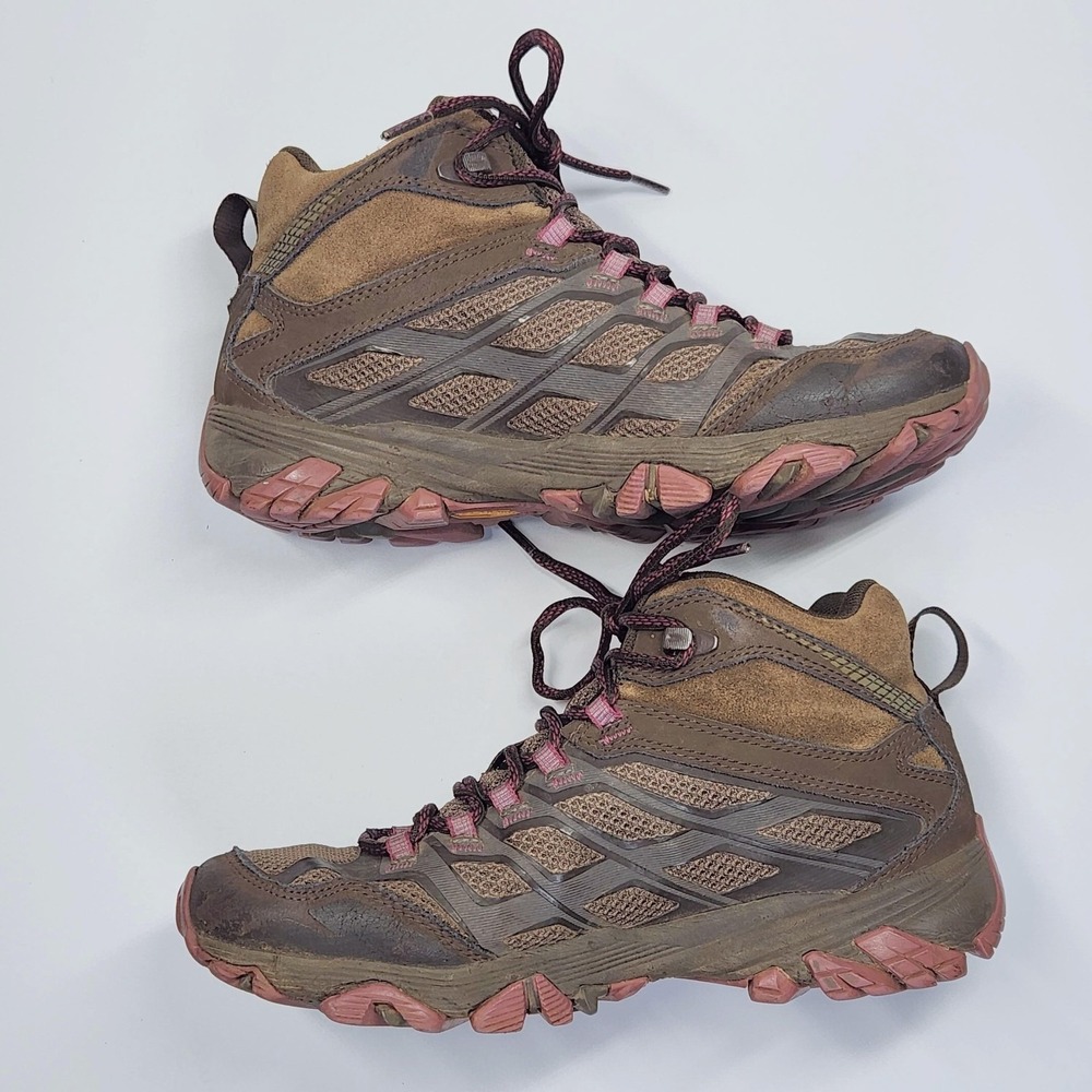Merrell Hiking Shoes Womens Size 7.5 Brown Waterproof Mid Top Vibram J37144 - Picture 15 of 16